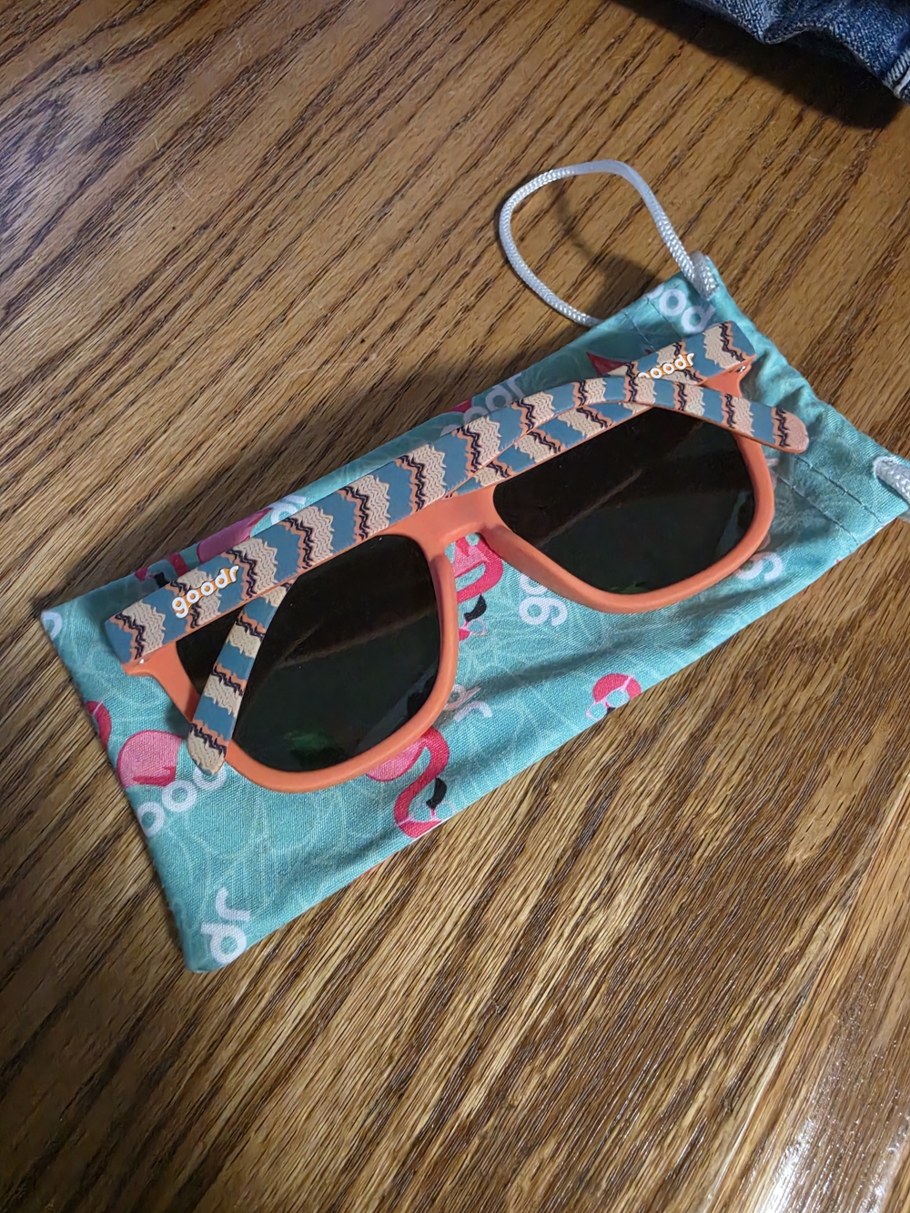 Goodr Women's Coral Sunglasses with Patterned Temples